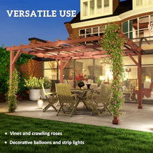 Outsunny 11' x 12.5' Outdoor Wood Pergola Grape Trellis for Patio Brown