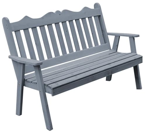 Furniture Barn USA Pine 5' Royal English Garden Bench, Gray Stain