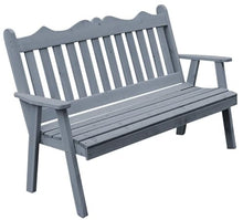 Furniture Barn USA Pine 5' Royal English Garden Bench, Gray Stain
