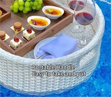 TBQATNTS Floating Pool Bar Tray, Serving Table for Pool Parties, Floating Drink Tray for Swimming Pools, Spas, and Hot Tubs,Black,80cm/31.5in
