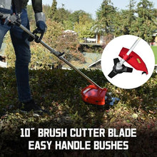 PowerSmart 21-Inch 144cc Push Gas Lawn Mower & 16-Inch 25.4cc String Trimmer/Edger with 10-Inch Brush Cutter for Grass Cutting
