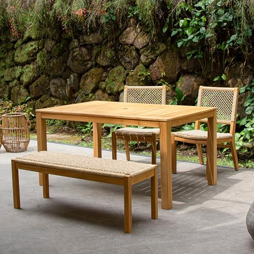 Cambridge Casual Paxton Wood 4-Piece Outdoor Dining Set Natural Teak/All-Weather Wicker Configuration 1 - 4 Seater