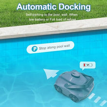 Robotic Pool Cleaner,1076 Sq.Ft Coverage,130mins Runtime,Powerful Suction,Automatic Route Planning,Cordless Pool Vacuum for Above Ground/Inground Pools,Self-Parking Function