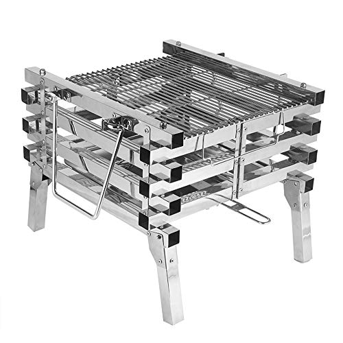 NEWCES Safety Certification Charcoal Barbecues Grills Outdoor Barbeque BBQ Grill Campfire Grill Fire Pit Grill Smoker BBQ Grill Rack Wood Burning Barbecues for Camping Bonfire/Yard Heating/Barbecue