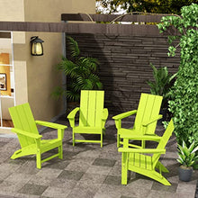 WestinTrends Ashore Modern Outdoor Folding Adirondack Chair (Set of 4), Lime