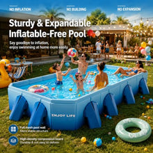 Rectangular Thickened PVC Above-Ground Swimming Pool Blue-3m/10ft
