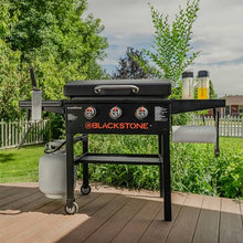 28 Inch Blackstone Griddle 2080 Original 3-Burner XL Griddle with Hood and Side Shelves Outdoor Flat Top Grill