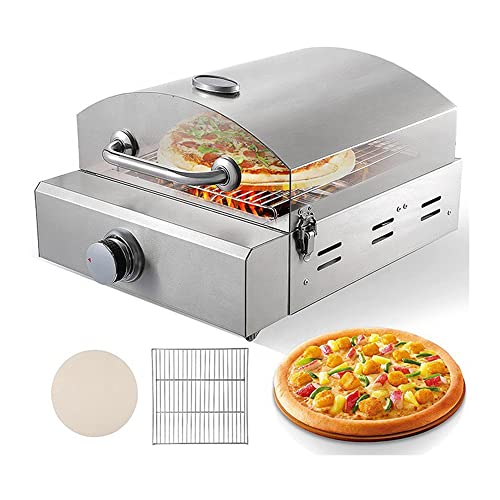 MNSSRN Outdoor Gas Grill Pizza Maker, Light Camping Picnic Grill, BBQ Pizza Oven with Thermometer for Outdoor Garden Grill and Gas Grill