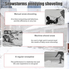 Heavy Duty Snow Shovel – 29-Inch Snow Plow, 10" All-Terrain Wheels Snow Pusher Wide Blade, 7-Way Pivot+ 5 Handle Heights Multi-Season – for Farms, Yards Clean Snow, Gravel, Sand