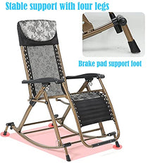 HYUIO Rocking Chair,Portable Camping Chairs,Simple Balcony Rocking Chair,Gravity Outdoor Folding Recliner,Patio Rocking Gravity Outdoor Folding Recliner,Stable Suppor,Blue (Orange)