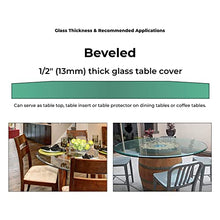48" Inch Round Glass Table Top 1/2" Thick Tempered Beveled Edge by Fab Glass and Mirror