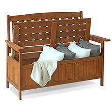 Furinno TIOMAN Outdoor Storage, Kent Storage Bench with Teak Wood, for Patio, Garden, Porch, Natural