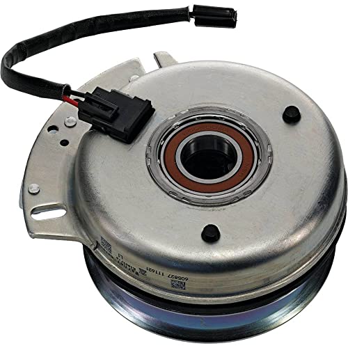 Stens 255-976 PTO Clutch Compatible with/Replacement for Hustler 605827K, Warner 5219-193 Pigtail Included, Belt Width 1/2" or 5/8", Pulley Diameter 5 3/4" Lawn Mowers Black