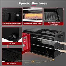 UWYTGF Rotating Propane Rotisserie Grill, Auto Rotating Kebab Skewer with Temperature Control & Timer, Smokeless Griddle for Outdoor Cooking, Events, Commercial Use