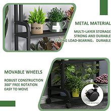 ZOCWJK Indoor Plant Stand Rolling Plant Shelf, 4 Tier Tall Flower Stand Ladder Flower Pots Holder with Rear Bar,Corner Plant Storage Display Rack for Balcony Living Room Garden,A-80x50x140cm