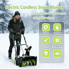 ORIDLECTAL 40V Brushless Cordless Snow Blower with 2 x 5.0Ah Batteries, Cordless Snow Thrower 3500W Power for Driveways, Built-in Dual LED Headlights Adjustable Chute for Patios and Sidewalks