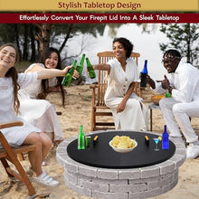 FEBTECH - 42" Round Fire Pit Cover with Wooden Handles for 40" Fire Pits