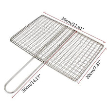 AFPSDLFJDLS 1pcs Stainless Steel BBQ Fish Meat Net Barbecue Grill Mesh Wire Clamp Outdoor Picnic