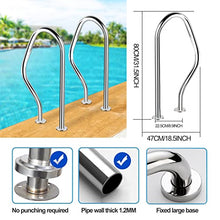 DMCHENGMA Swimming Pool Hand Rail with Installation kit - Easy Mount Non-Slip Pool Safety Products Hand Grab Rail (2 PCS), 31.5 x 8.9 x 18.5 in
