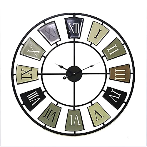 Wall Clock Art Simple Clock Antique Art Iron Wall Clock, Outdoor Garden Wall Clock Living Room Decor Wall Clock Decoration, Home Bar Decor Clock Single-Sided Wall Clock