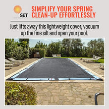 SET SunSolar Energy Technologies Mesh InGround Winter Pool Cover 30x60 Foot Rectangle Swimming Pool - Durable Loops 8-Yr Warranty