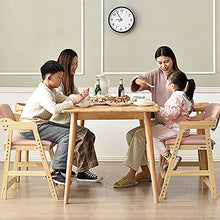 ZWLI Wooden Kids Dining Chair with Arms & Footrest, 6-Gear Adjustable Height, Grey