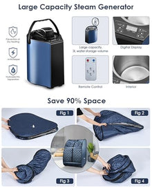 MFYDPP Portable Sauna Steam Tent,Sauna Box for Home,Sauna Tent,with 1000W 3L Sauna Steamer, Remote Control, Folding Chair
