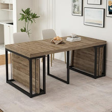 NTYUNRR 23.6" - 118" Extendable Dining Room Table, Modern Extra Long Folding Dining Tables for 2-10 People, Outdoor Patio Furniture Set, Adjustable Kitchen Dinner Table, Ancient Wood