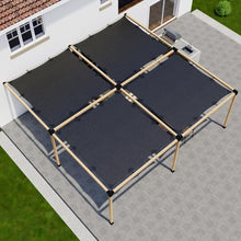 DIY Attached Pergola Kit with Canopies - 6x6 Lumber - 8' x 12' Canopy Size - Build Up to 24' x 24'