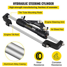 VEVOR Hydraulic Boat Steering System Kit 300HP with Helm Pump, Cylinder, Steering Wheel, Hose Black