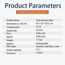 Robotic Pool Cleaners,obotic Swimming Pool Cleaner for Above Ground Pools up to 33 Feet, Automatic Pool Vacuum Max 90 Mins Working Time, Self-Parking with Dual-Drive Motors