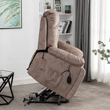 FANYE Electric Power Lift Recliner Chair with Massage and Heat Light Brown