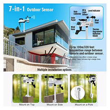JDXQBLD Weather Station, 0320 Wireless Weather Stations 10 Inch Large Display Indoor Outdoor Thermo-Hygrometer Rain Gauge Wind Speed 8 Channel Supports