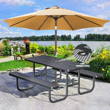 Chantmo Heavy-Duty Park Bench for Outside, Black Powder Coated Steel Outdoor Furniture, Commercial-Grade Weatherproof Outdoor Benches for Park, Patio, Porch & Garden