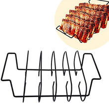 Rib Racks BBQ Rib Rack for Gas Smoker or Charcoal Grill - Non Stick Standing Rib Rack for Grilling & Barbecue