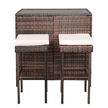 (102 x 59 x 101) cm Bar Table and Bar Stool Three-Piece Set Brown Gradient Patio Furniture Set Outdoor Furniture Set