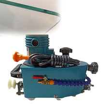 Qiokoith Portable Small Glass Edger, Electric Glass Edging Machine, DIY Diamond Glass Art Corner Grinding Edging Machine, Polish Edge Machine for Plane,Curve (Blue)