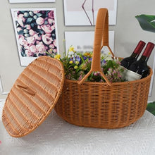 OOAYDYWO Rattan-like Iron Rack Basket, Plastic Rattan Flower, Shopping