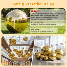 3PCS Gold Inflatable Mirror Ball Set,Reusable Mirror Ball Large Event Decoration PVC Ball with Electric Pump for Party,Concerts,Stage,Wedding Decorations(Gold, 3pcs:19.7In+31.5In+47.2In+Pump)