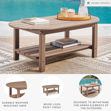 Signature Design by Ashley 1-Piece HDPE Patio Coffee Table, Driftwood
