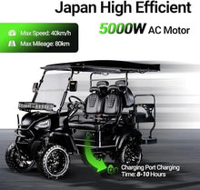 StandbyMe Golf Cart Electric 48V 5000W AC Motor 18 Inch Off Road Tires Black