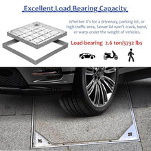 GJZDPMY Invisible Stainless Steel Manhole Covers Square Drainage Grates for Outdoor Paving Septic Pit Covers (33-41 Inches 40 x 40 cm)