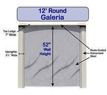 Galleria 12 ft Round Above Ground Swimming Pool Kit | 52 Inch Steel Walls | Bundle Includes: 25 Gauge Liner, A-Frame Ladder, Sand Filter System with Pump & Skimmer