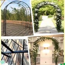 GAMAK Garden Arch Trellis Heavy Duty for Climbing Plants, Backdrop Arch Stand with Base, Garden Arbor for Various Climbing Plant Outdoor Garden Lawn Backyard (Color : Black, Size : 240 * 40 * 250cm)