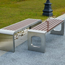 Outdoor Garden Bench, Metal Garden Bench, Two-Person Seat Backless Bench, Patio Bench Chair with Stainless Steel and Plastic Wood, Perfect for Backyard, Deck, Lawn, Poolside ( Size : 150*40*45cm )