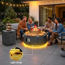 Dineli 30" Round Propane Fire Pit Table Firepit Table for Outside Patio