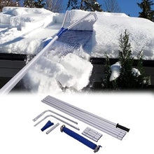 Roof Snow Rake Removal Tool Kit, 1.9-6.5 m Extendable House Roof Snow Scraper with Oxford Cloth & Anti-Slip Handle, Clearing Shovel for Car Snow