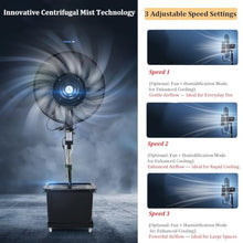 Wrhnkf Commercial Indoor Outdoor Mist Fan with 42L/11Gal Water Tank, High Velocity Industrial Misting Fan, 60° Oscillation & 3 Speed Setting, for Cooling Patio, Barn, Greenhouse(75cm/29.5in)