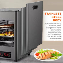 USZWBY Electric Steak Grill-8 Layers,1700w Portable Stainless Countertop Oven,8 Gears Heating Adjustment (Gray)