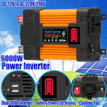 Solar Panel Kit, Complete 4000W/6000W Solar Inverter System Kit, 12V50A Solar Charge Controller with LED Power Display and 2 USB Ports ，100W Waterproof Folding Solar Panel,1× Hanging Ornament(6000w)